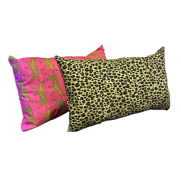 Hand Crafted Handbags - (Buy Now) Purse Pillows Hand Crafted by Chef Jamie Leopard and Hot Pink 17x9.5